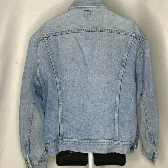 Vtg 60s Lee Denim Jacket L Light Wash Distressed - Picture 6 of 7